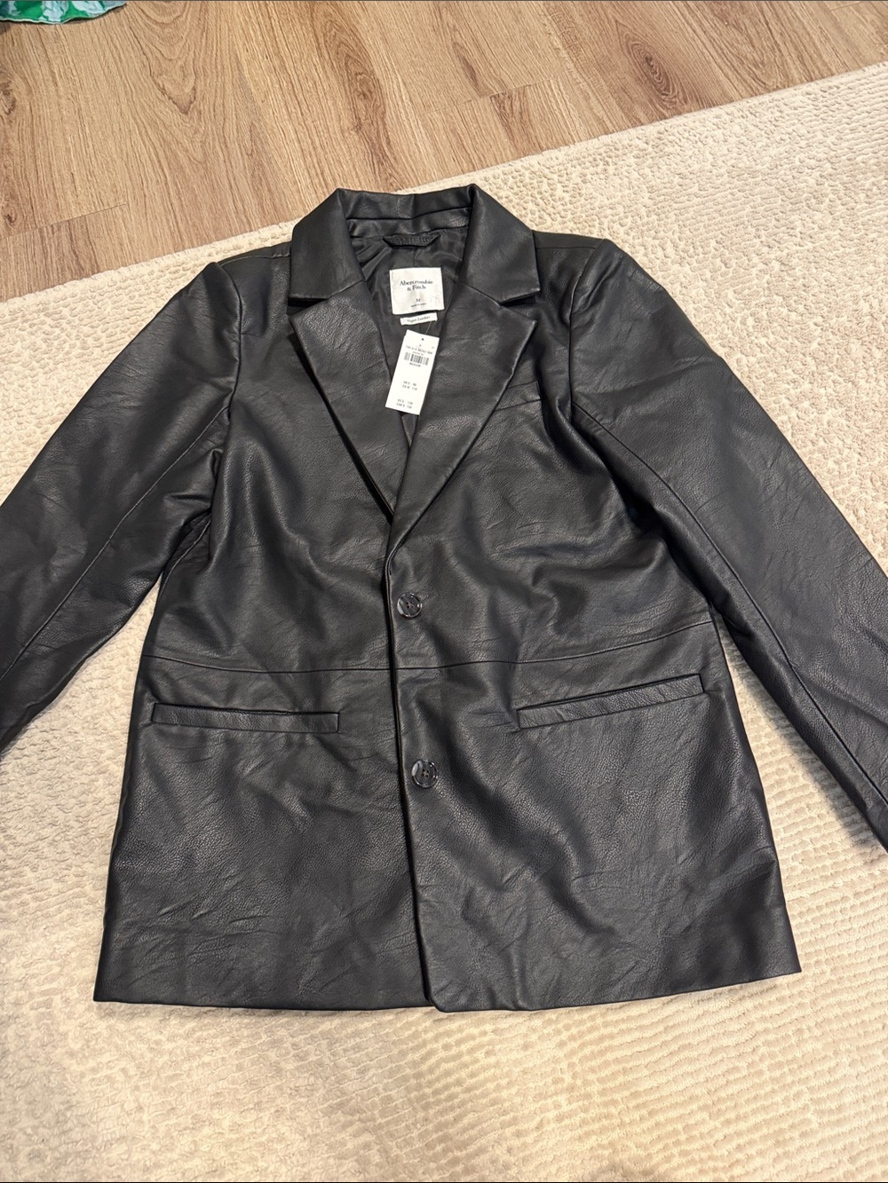 Abercrombie and Fitch Black vegan Leather women’s Blazer NWT